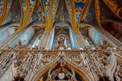 Low angle view of ornate ceiling of building