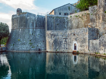 View of fortress by moat,