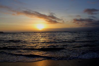 Scenic view of sea during sunset