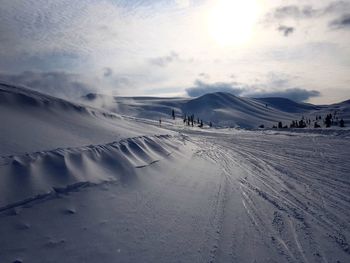 Scenic view of snow against sky