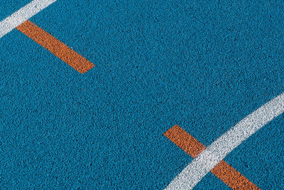 High angle view of lines on a basket ball field