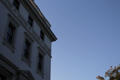 Low angle view of building against clear sky