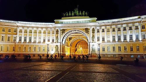 View of illuminated building at night