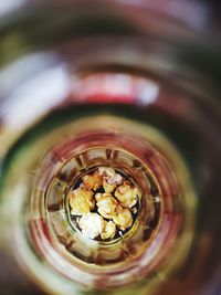 Directly above shot of glass in jar