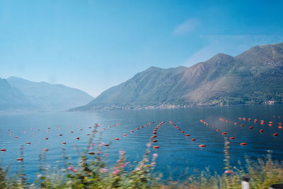 Scenic view of lake against mountains