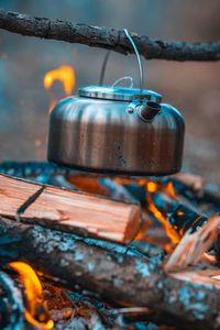Close-up of fire against black background