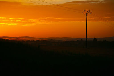 Scenic view of landscape against sky at sunset