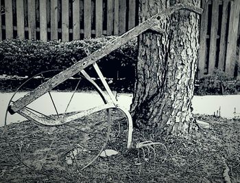 Close-up of wooden bench