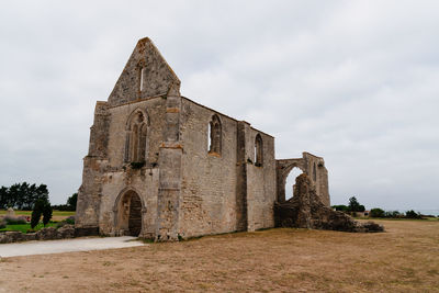 The ruin of the abbey des chateliers on the island of re , ile de re, france.