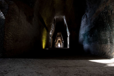 Interior of illuminated tunnel