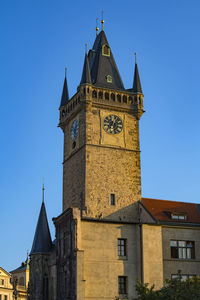 The back side of the prague astronomical clock of the old city hall of prague