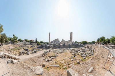 View of temple against clear sky