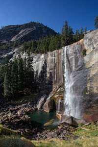 Scenic view of waterfall