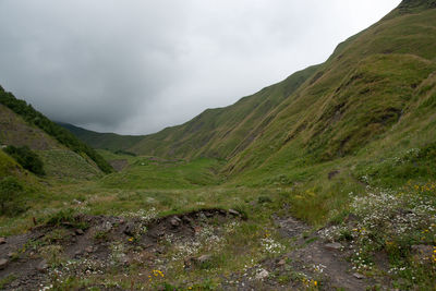 Scenic view of mountains against sky