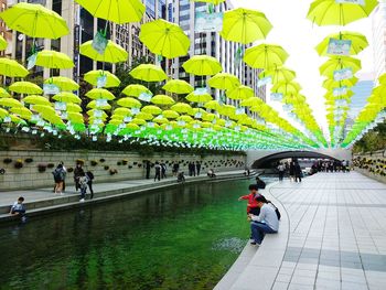 People walking in water