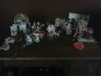 Close-up of objects on table