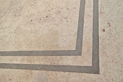 High angle view of zebra crossing on road