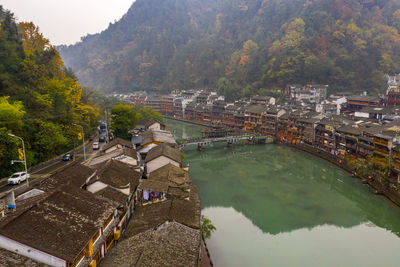 Beautiful scenery of ancient architecture in fenghuang old town