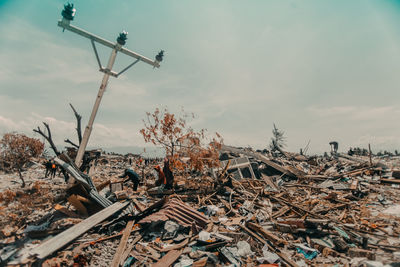 Destruction after natural disaster