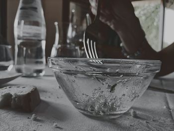 Close-up of drink in glass on table