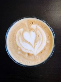 Directly above shot of cappuccino on table