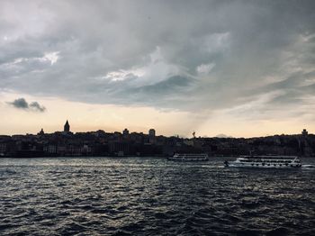 View of buildings against cloudy sky