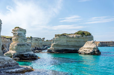 Rock formations in sea