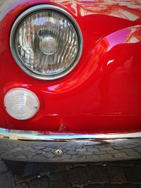 Close-up of red car
