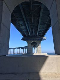 Low angle view of bridge against sky