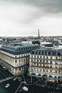 High angle view of vehicles on road