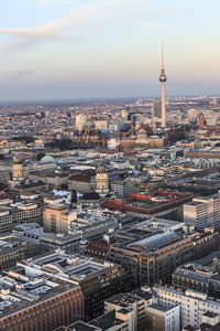 Fernsehturm amidst town against sky