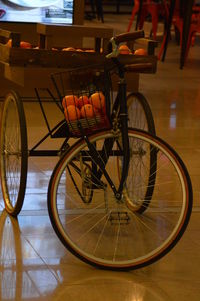 Close-up of bicycle on table