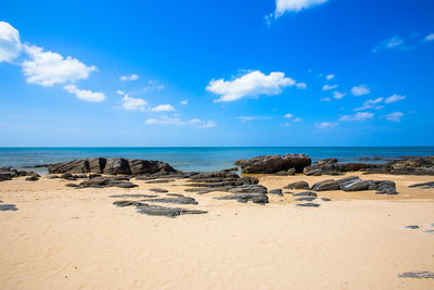 Scenic view of beach against sky
