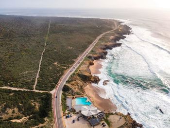 High angle view of coastline