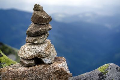 Stack of stones on rock