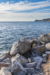 Winter sunset over the bay of portopiccolo sistiana. duino. italy