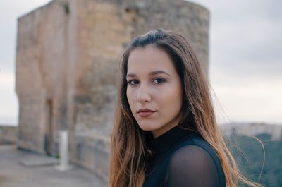 Close-up portrait of young woman