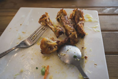 Close-up of food served in plate