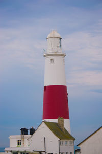 Low angle view of lighthouse against the sky