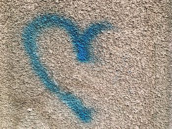 High angle view of graffiti on wall