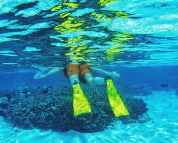 Man swimming in sea