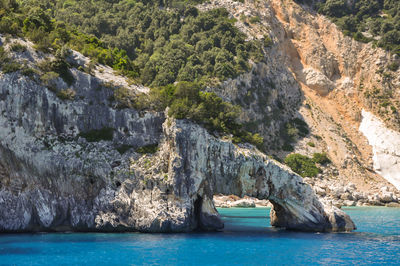 Scenic view of sea and rocks