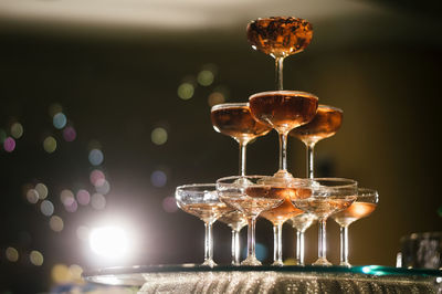 Close-up of wineglass on table