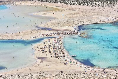 High angle view of beach