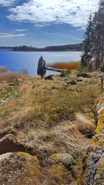 Scenic view of river against sky