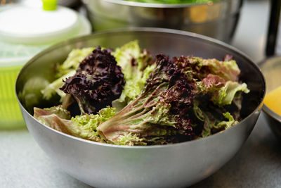 Close-up of food in bowl on table