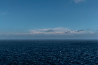 Scenic view of sea against blue sky