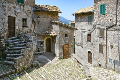 Old houses of carpineto romano, medieval town of lazio region, italy.