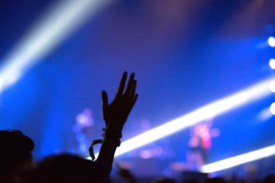 People enjoying music concert at night