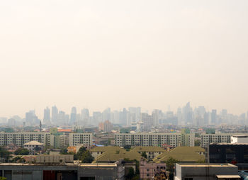 Bangkok city downtown cityscape urban skyline in the mist or smog